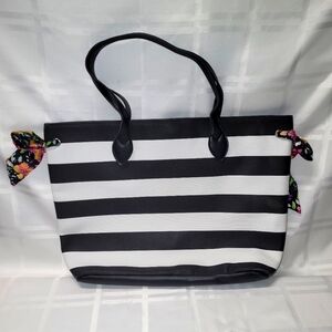 New without tags. Black and White Striped Tote Bag